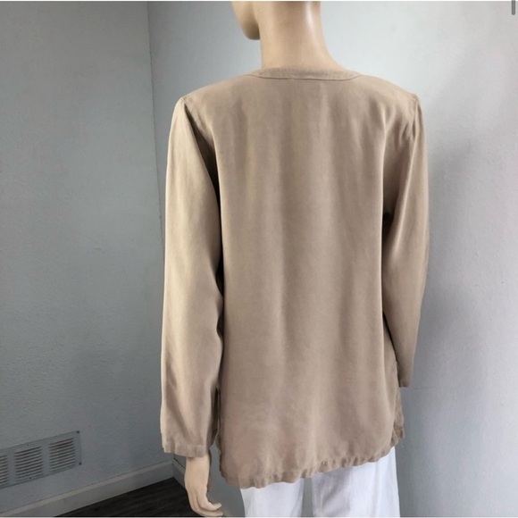 ANNE CARSON cardigan/jacket/shacket button front silk - Picture 3 of 16